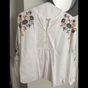 Loft white blouse with embroidery